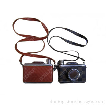 2015 Nice Gift Stainless Steel Leather Wine Hip Flask with Camera Shap
